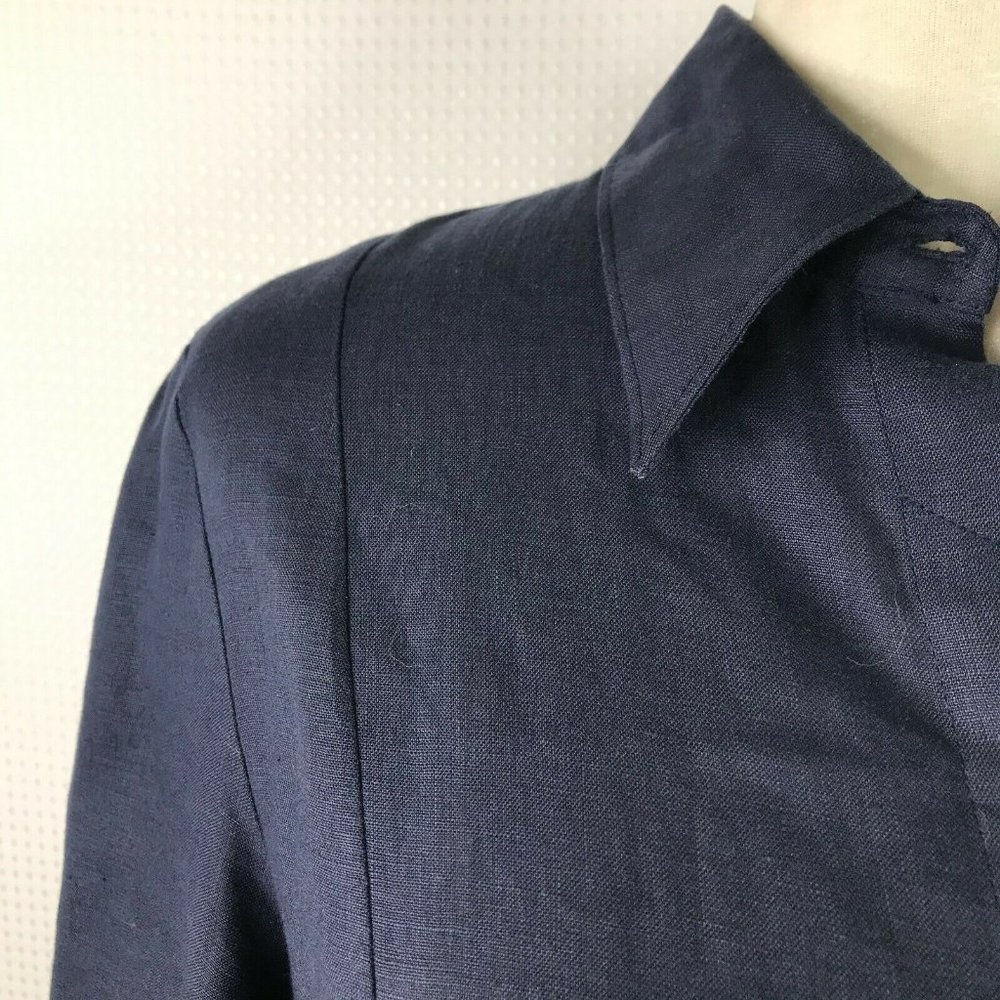 Comfy USA 100% Linen Dress Medium Shirtdress - Picture 5 of 8